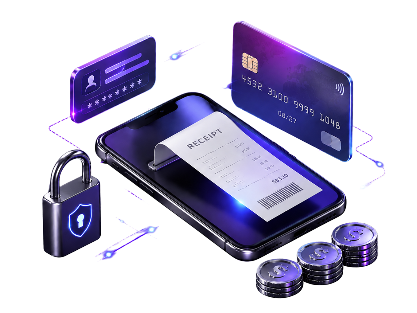 Fintech software development services illustration